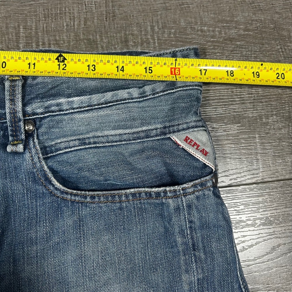 Replay Men Jeans Ravies Distressed Denim Straight Fit Waist 31 Length 32 - Picture 4 of 9